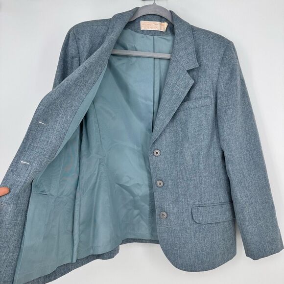 Pendleton Womens Wool Blazer Size 14 Academia Preppy Light Blue Office - Picture 8 of 9